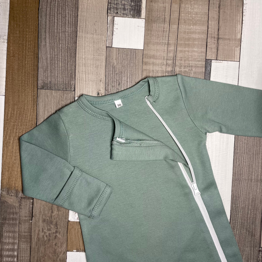 Комбинезон СЛИП на молнии, с закрытой ножкой Полынь