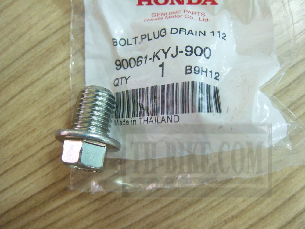 90061-KYJ-900. BOLT, DRAIN PLUG, 12MM. M12x15x1.25
