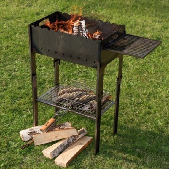 Мангал разборный Тонар со столиком и подставкой под казан (2мм, сумка)