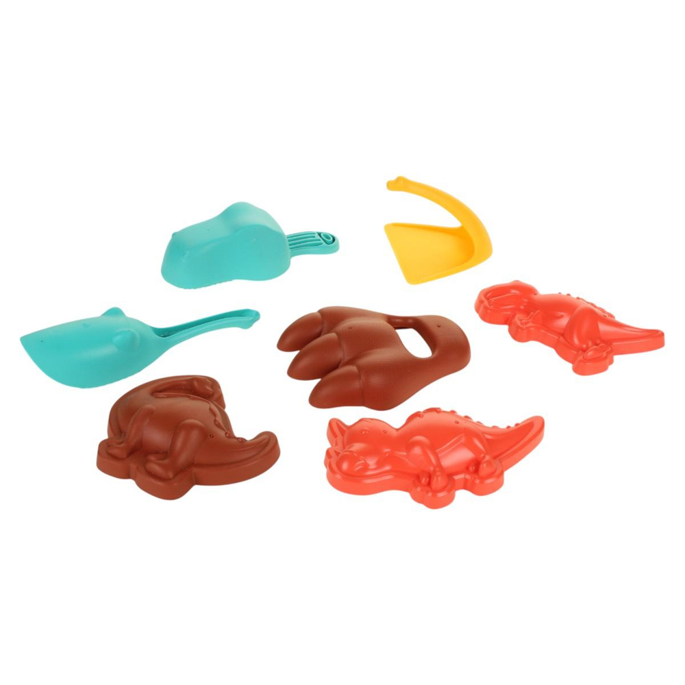 Набор для игры в песок (7 предметов) совок, грабли, формочки, сет. HY-251W