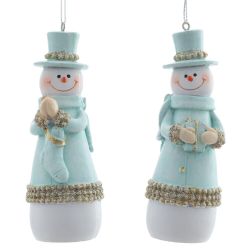 GAEM Фигурка декоративная подвесная "Снеговик", L4 W4 H11,5 см, 2в.
