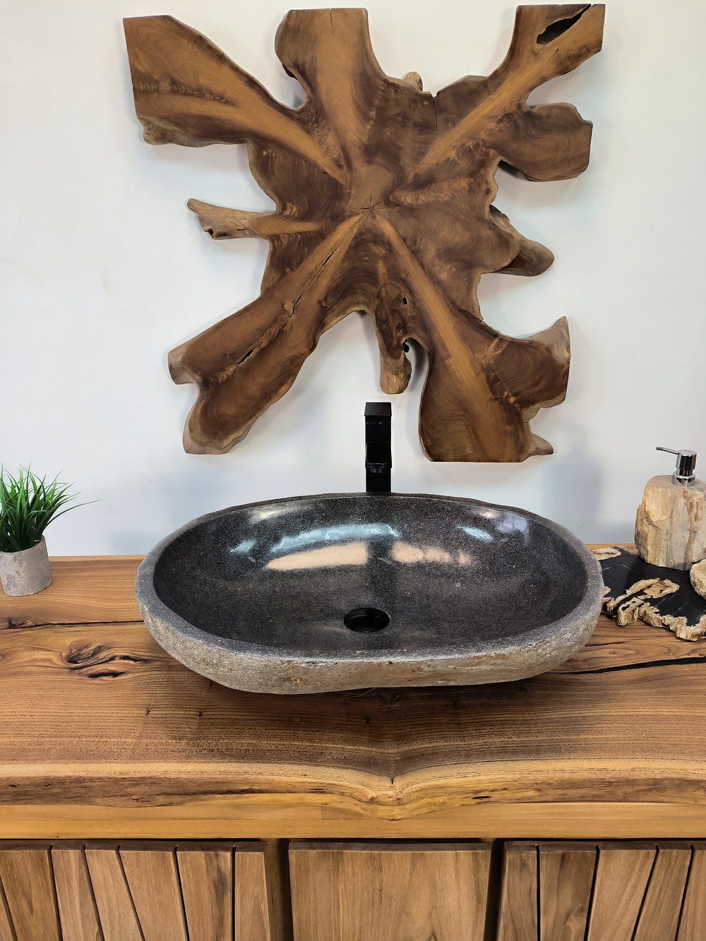 Раковина из речного камня RS-65901 61х45х15 из натурального камня
