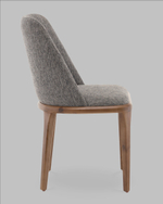 Стул Вудмайкл каркас дерево цвет темный орех рогожка темно-серый