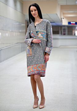 Пальто "Равенна", по мотивам византийской мозаики из базилики Святого Виталия Миланского (San Vitale) в Равенне