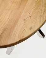 Овальный стол ARYA Argo из массива акации и нержавеющей стали 200x100