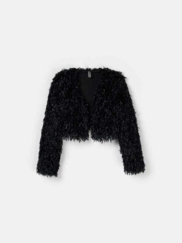 Кардиган с перьями 