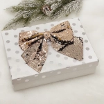 Бант на ёлку «Сияние» 20*22 см, Розовое золото