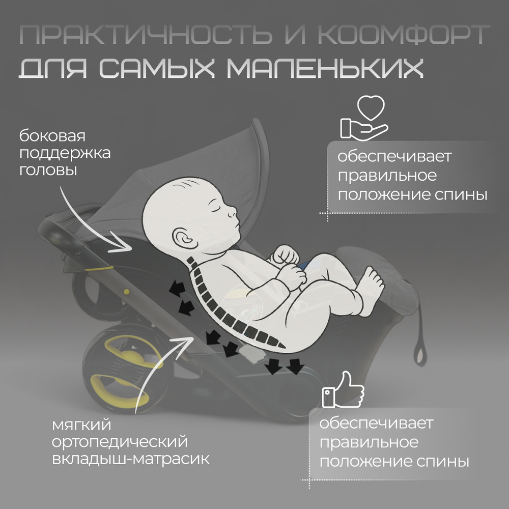 Коляска детская прогулочная BubaGo Mirco арт.BG 153-2 цвет Серый