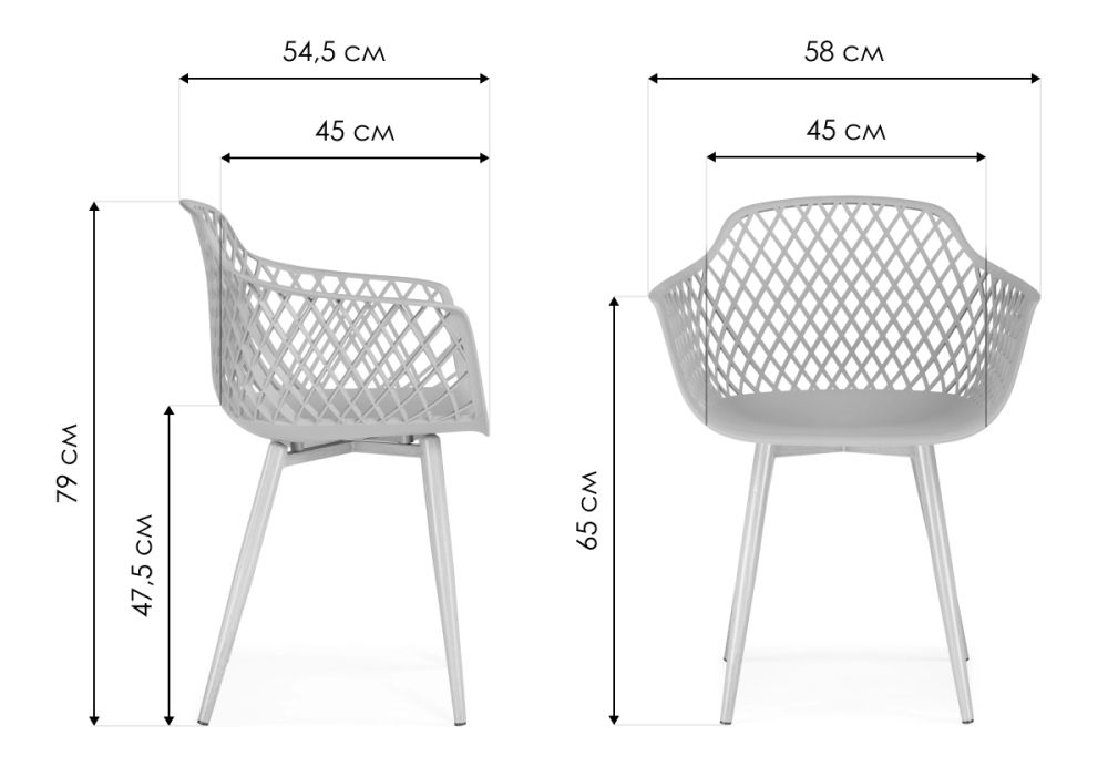 Пластиковый стул Rikon gray / wood