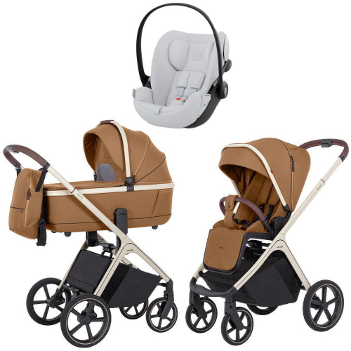 Коляска Carrello Vector CRL-6550 и автокресло Cybex Cloud G i-Size Fog Grey 3 в 1 Coral Beige