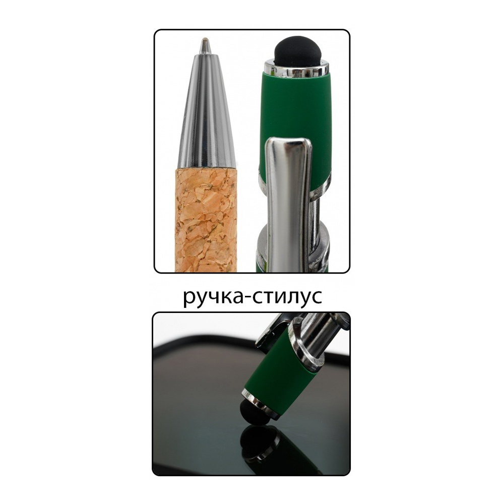 Ручка шариковая, автоматическая, Basir, синие чернила, металлическая, 6 цветов корпуса с пробковым держателем, 12 шт