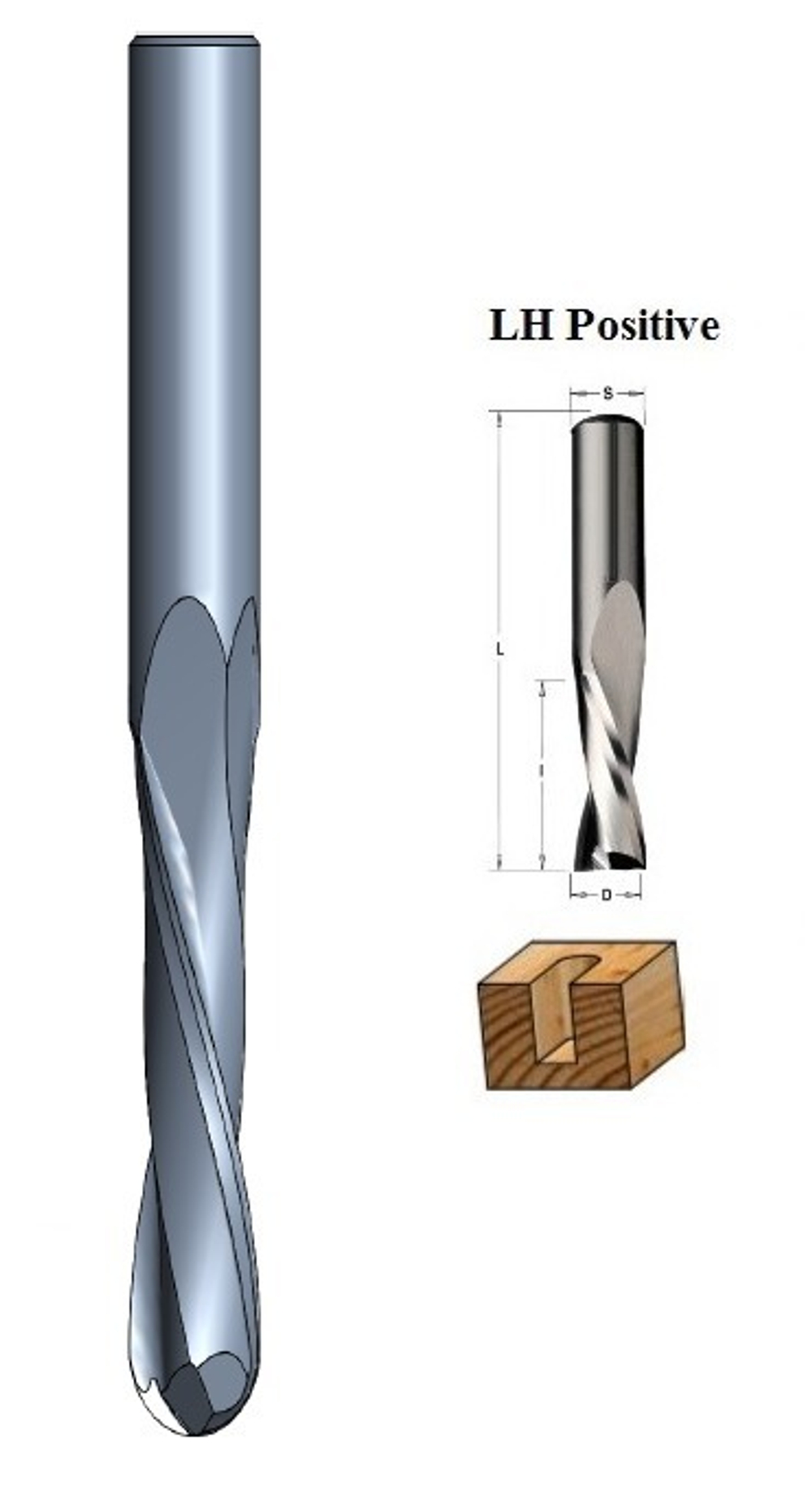 HM спиральная фреза D.10x40x80 Z=2 R5 LH positive