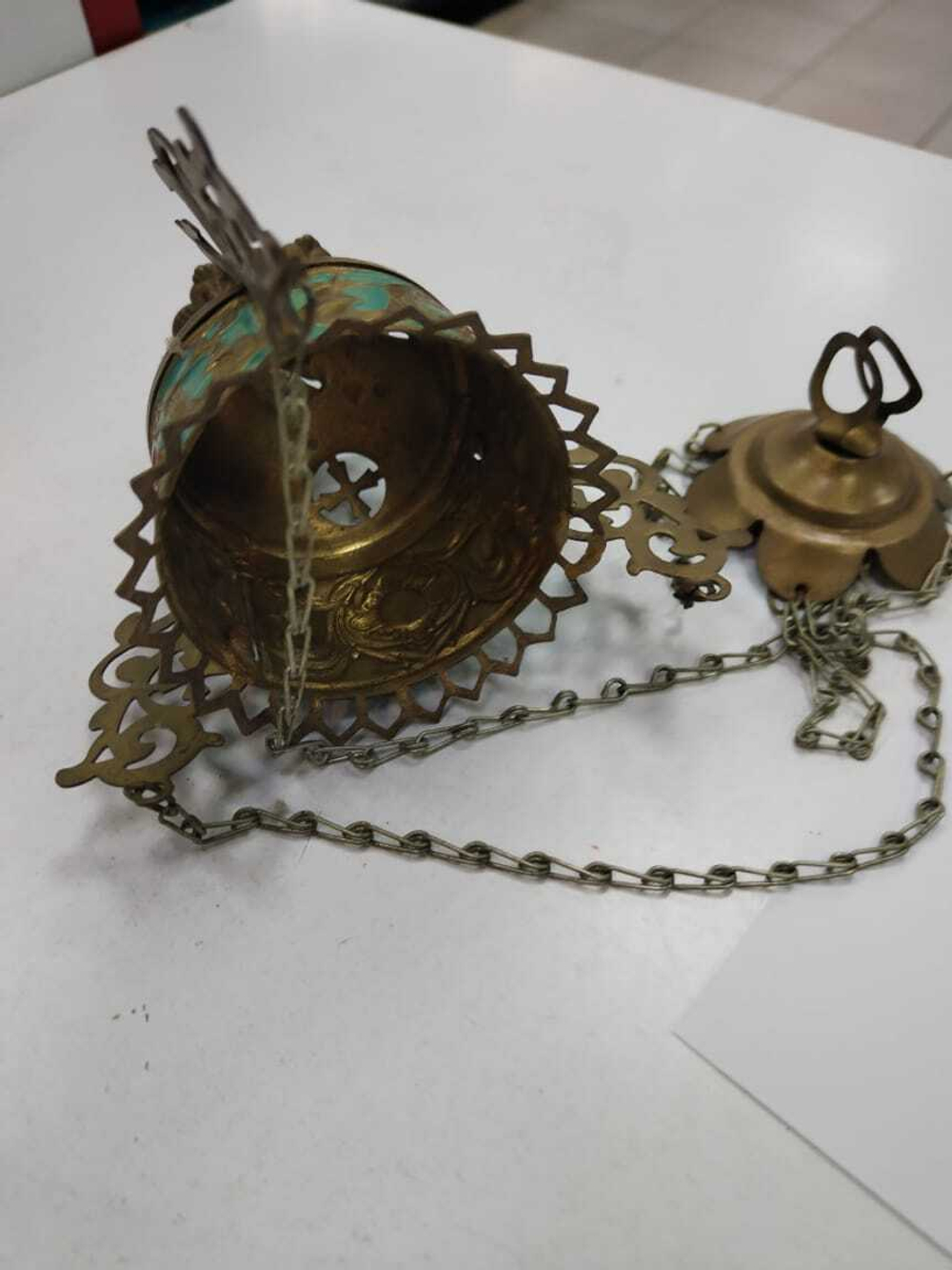 Церковная лампадка, кадило.антик