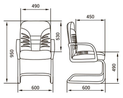 Кресло для руководителя ТАНГО СТАНДАРТ КОРОТКИЙ КОНФ