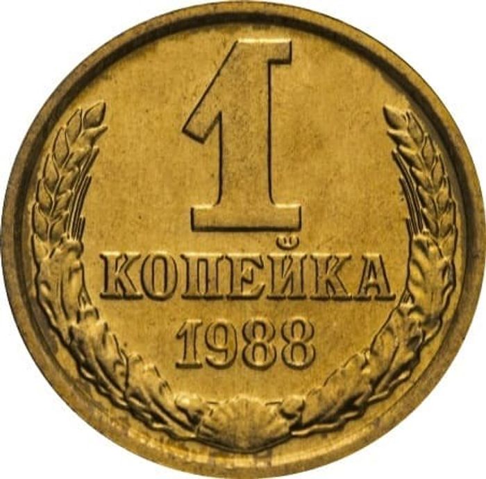 1 копейка 1988 Штемпельный блеск