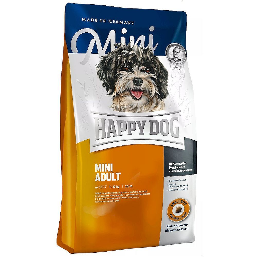Сухой корм Happy Dog Mini Adult для собак мелких пород, пакет 300г Сухой корм Happy Dog Mini Adult для собак мелких пород, пакет 300г