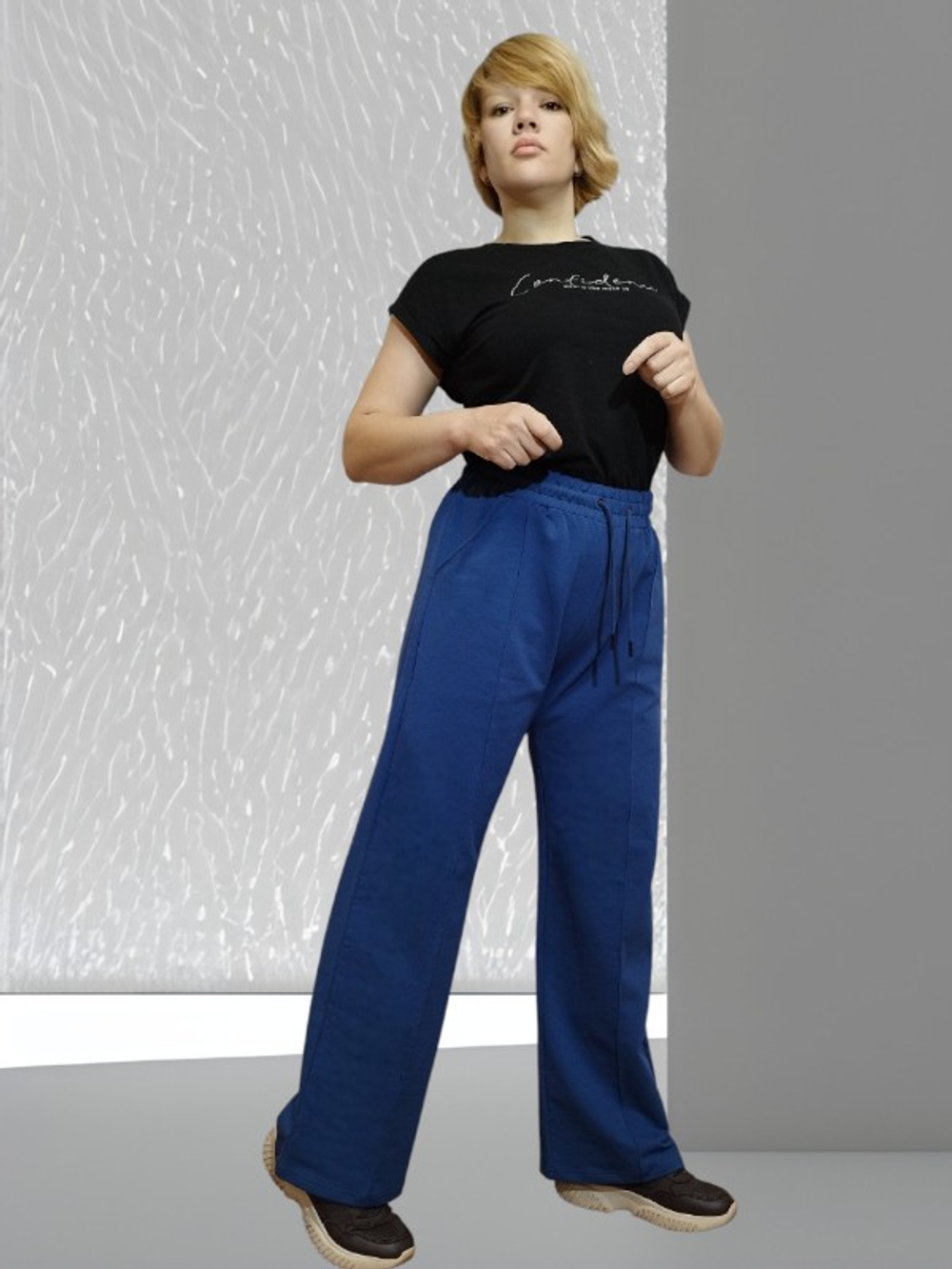 OWS-77 Брюки женские с карманами (футер 2-х нитка) (XL (52))