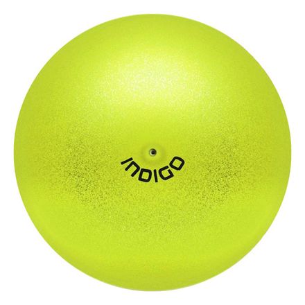 Мяч для художественной гимнастики INDIGO, IN119-LI, диам. 15 см, ПВХ, лимонный металлик с блестками