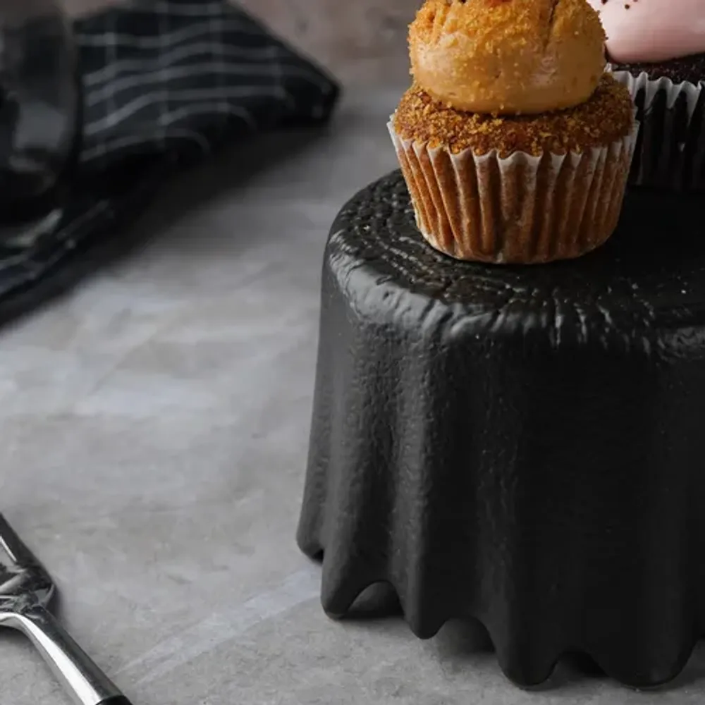 Блюдо круглое для подачи d 12 см h7 см Black Raw Wood P.L. Proff Cuisine [6]