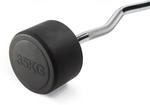 Штанга неразборная обрезиненная 35 кг. Изогнутый гриф. VictoryFit VF-DX5350