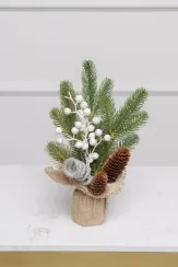 Хвойный букет Лесная Ягодка, белый, ЕлкиТорг (29026)