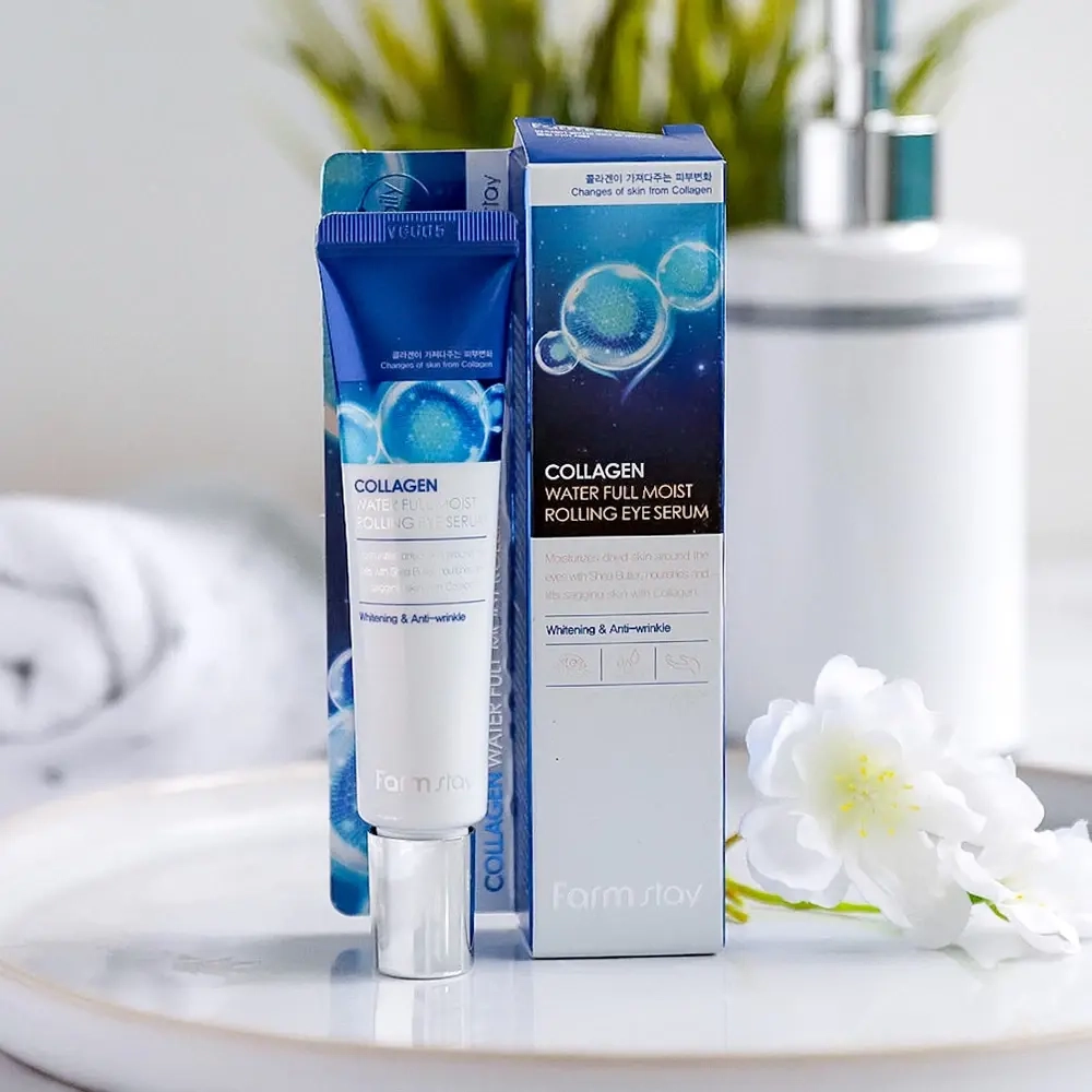 Сыворотка-лифтинг для кожи вокруг глаз с коллагеном FarmStay Collagen Water Full Moist Rolling Eye Serum, 25ml