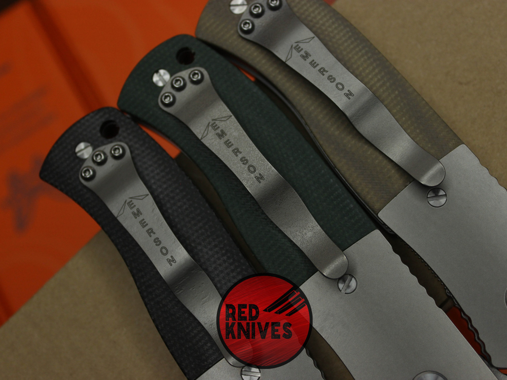 Нож Emerson CQC-7 - титановые больстеры, темная микарта