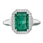 Кольцо с изумрудом и бриллиантами, Эмаль, R0143-11/3