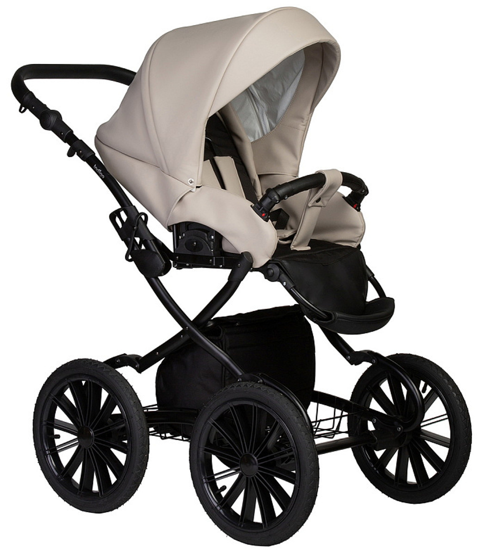 Детская коляска Indigo Mio Eco Plus 14 2 в 1 02 св.бежевая кожа
