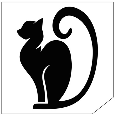 Трафарет для блеск-тату 6*6 кошка 131К