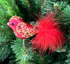 Набор стеклянных игрушек Райский сад, 2 шт., красный, Irena CO (6229)