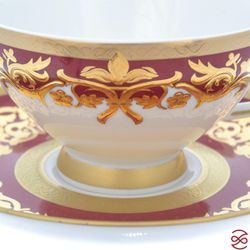 Набор чайных пар 220 мл Natalia bordeaux gold (6 шт)