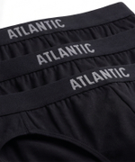 Мужские трусы слипы спорт Atlantic, набор 3 шт., хлопок, черные, 3BMP-094