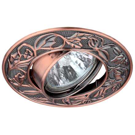 Светильник встраиваемый декоративный ЭРА KL11A SC по лампу MR16 GU5.3 поворотный медь