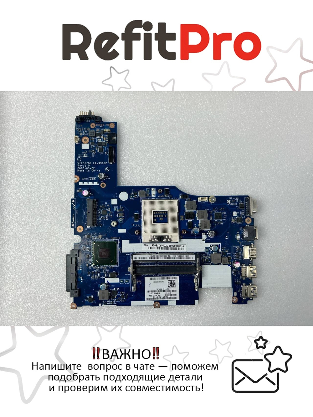 Материнская плата для ноутбука Lenovo G500s VILG/G2 LA-9902P W8S UMA HM76 (90003098), оригинал