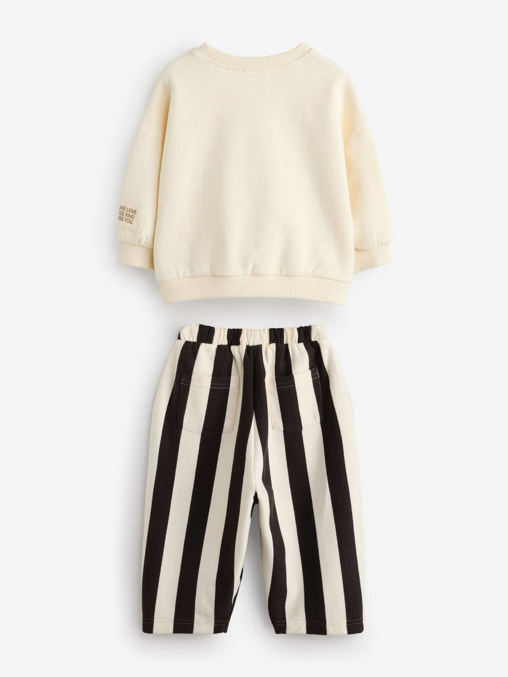 Толстовка и брюки в комплекте для девочки Next E54-923, Молочный, Черный