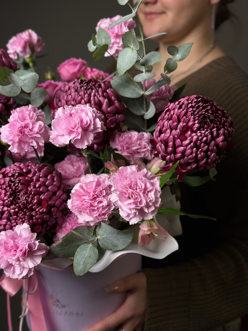 Цветы в коробке «Нежность в деталях»