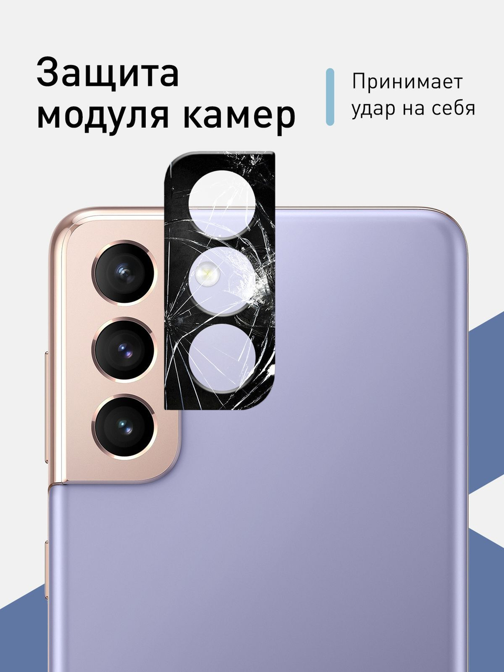 Стекло на камеру ROSCO для Samsung Galaxy S21;Samsung Galaxy S21+ оптом (арт. SS-S21(S21P)-3D-CAM-GLASS-BLACK)