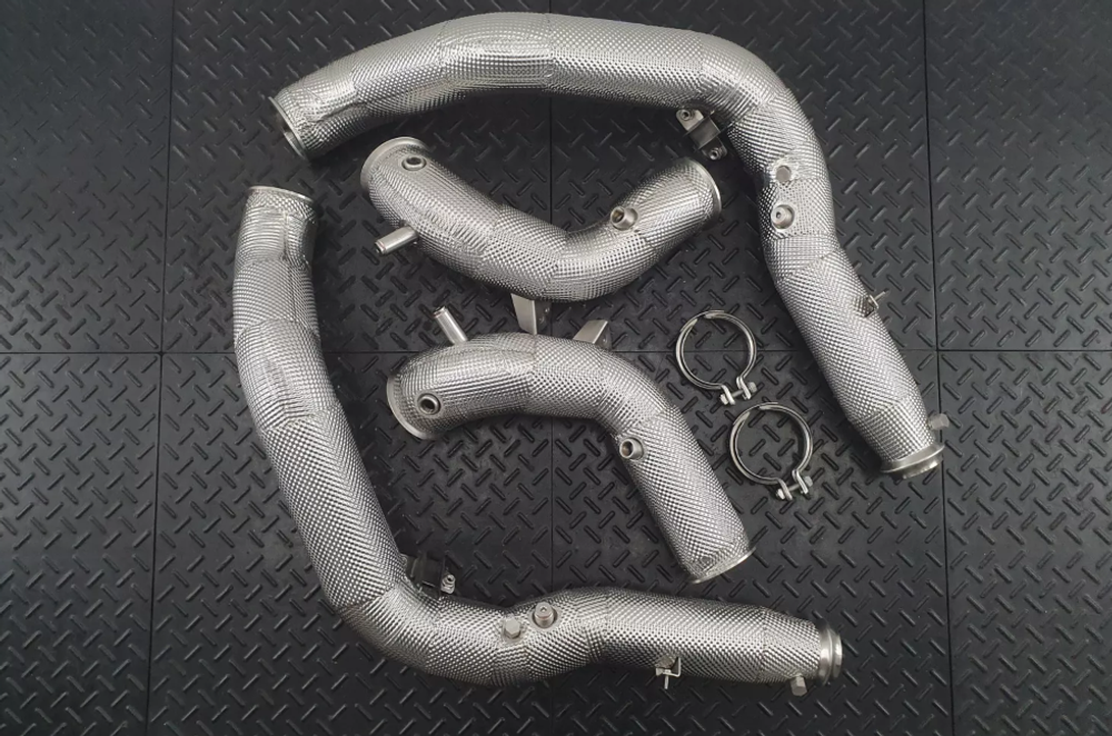 RedStar Exhaust Даунпайпы (Downpipes) без катализаторов с термозащитой Mercedes G63 W465 RS.G63W465.DP