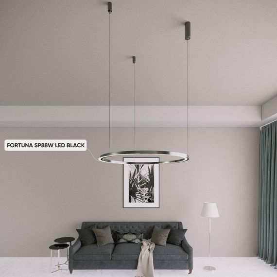 Подвесной светодиодный светильник Crystal Lux Fortuna SP88W Led Black