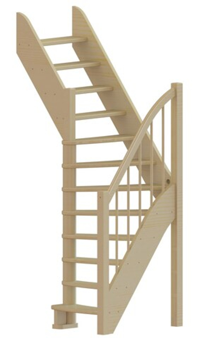 Лестница на второй этаж ЛС-91м+1 Левая под покраску