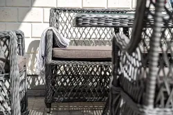 "Латте" диван двухместный из искусственного ротанга, цвет графит