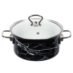 Набор эмалированной посуды 6 пр, кастрюли 1.9,2.5,3.7 л, Керчь, Черный мрамор-1 Элит, чер