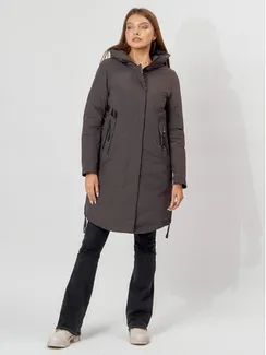 Пальто утеплённое женское, цвет тёмно-серый, размер 50