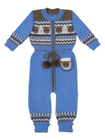 Вязаный комбинезон для новорожденных и малышей на молнии