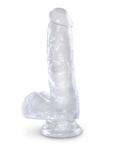 Прозрачный фаллоимитатор King Cock Clear 6 Cock with Balls - 17,8 см. (Цвет: прозрачный)