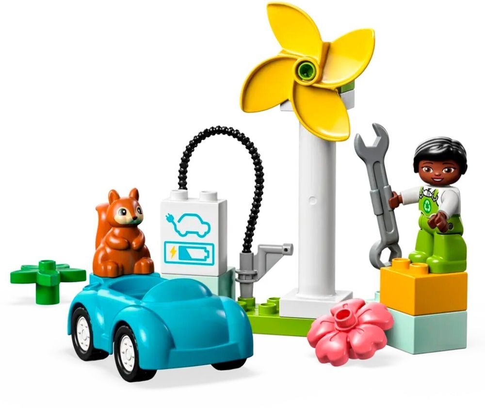 Конструктор LEGO DUPLO 10985 Ветряная турбина и электромобиль