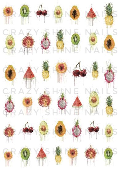 Слайдер-дизайн Crazy Shine Nails mini: Фрукты