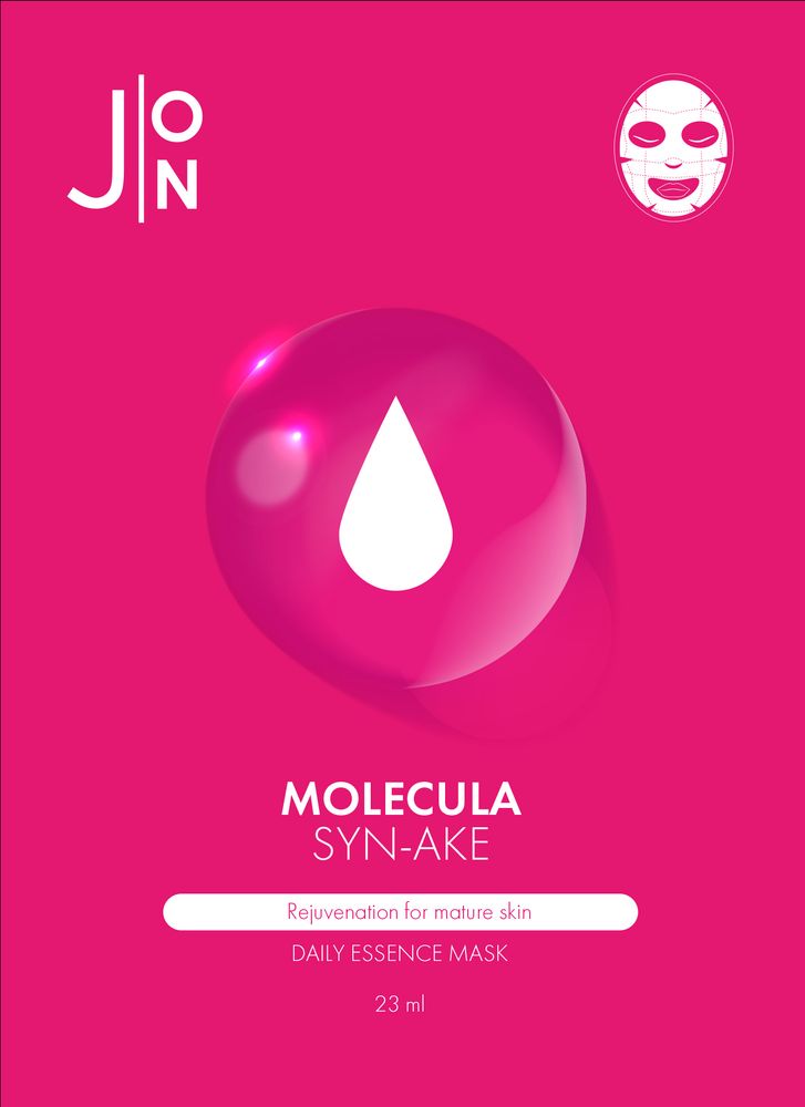 Тканевая маска для лица Змеиный Пептид J:ON Molecula Syn-Ake Daily Essence Mask, 23 мл.