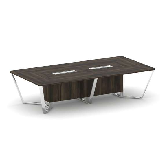 Steel Meet Стол переговорный прямоугольный MDK-PR.B.SP-12 Дуб Мали/Нержавеющая Сталь/Хром 3200*1600*